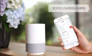 White Tmall Genie X1 connected to iPhone 6s