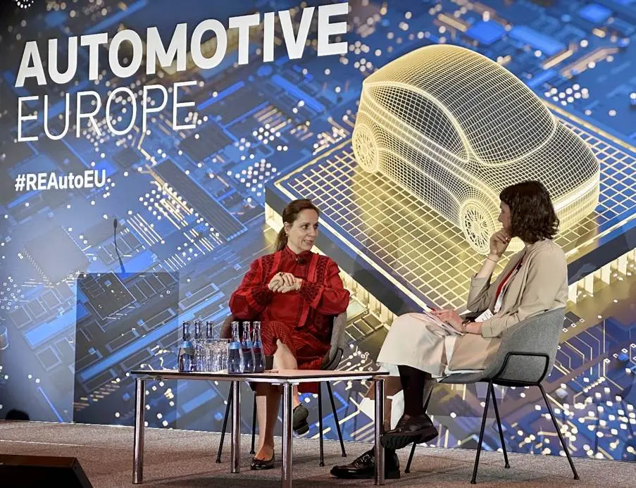MariaGrazia Davino, BYD speaks to Victoria Waldersee, Reuters, onstage at the Reuters Automotive Europe event. Counterpoint Research.
