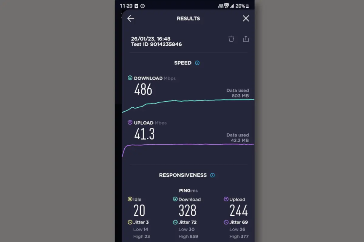 airtel speedtest samsung galaxy s22 ultra