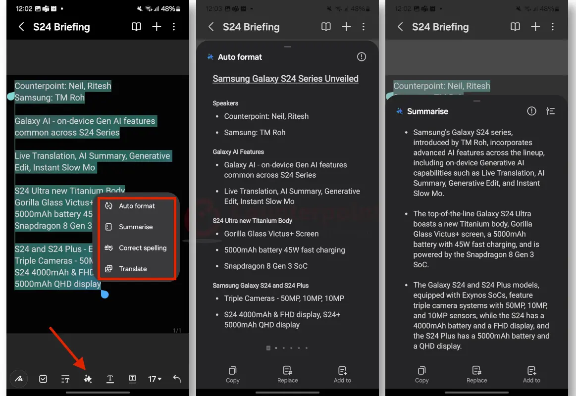 counterpoint samsung galaxy ai summarization