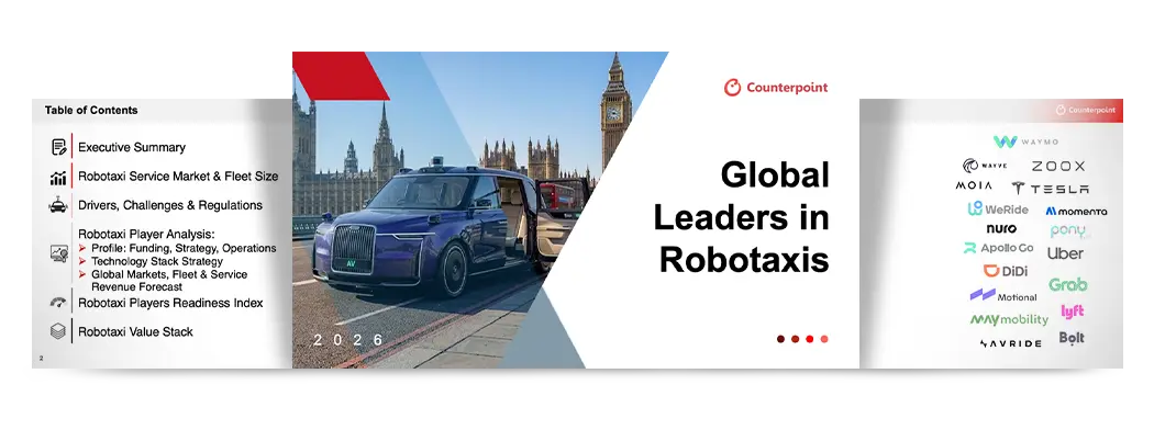 Banner for Counterpoint's Global Leaders in Robotaxis report.