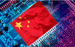 Chinese flag on the circuit board