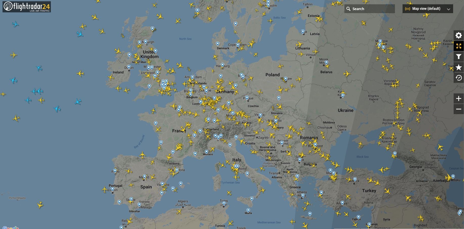 FlightRadar24 – images taken on March 31st at around 2pm EDT. (1)