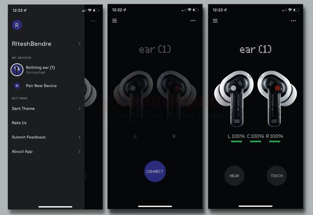 counterpoint nothing ear 1 review app interface