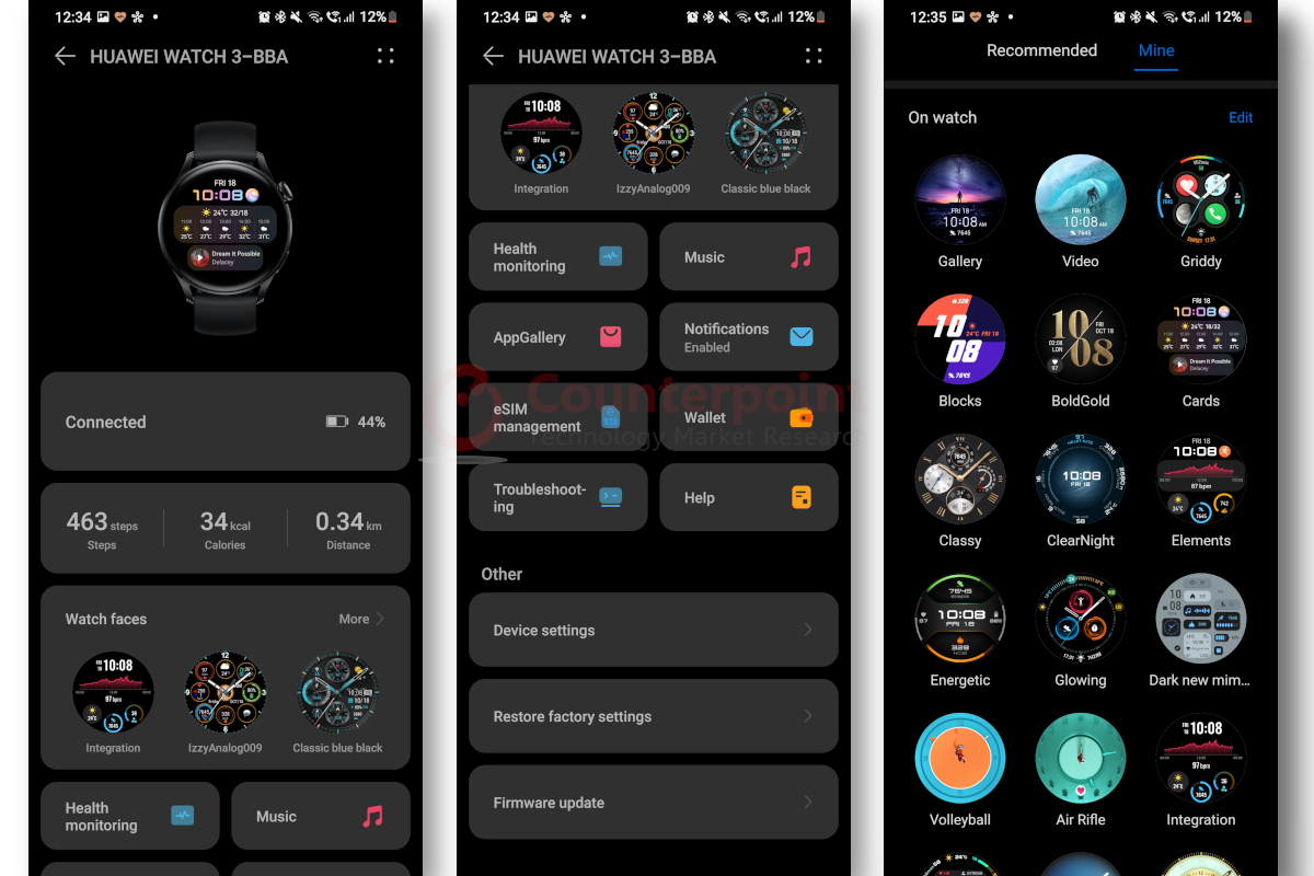 counterpoint huawei watch 3 review app interface options