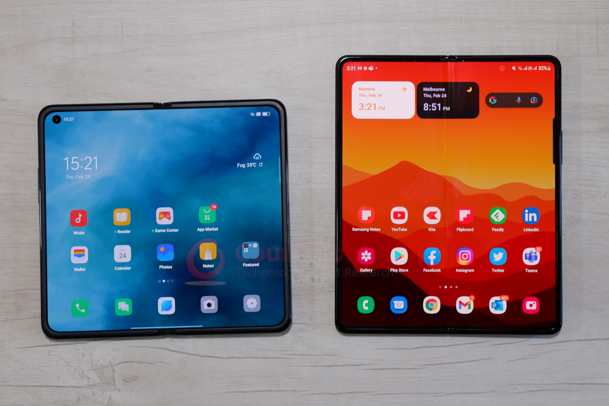 counterpoint oppo find n vs galaxy z fold 3 comparison
