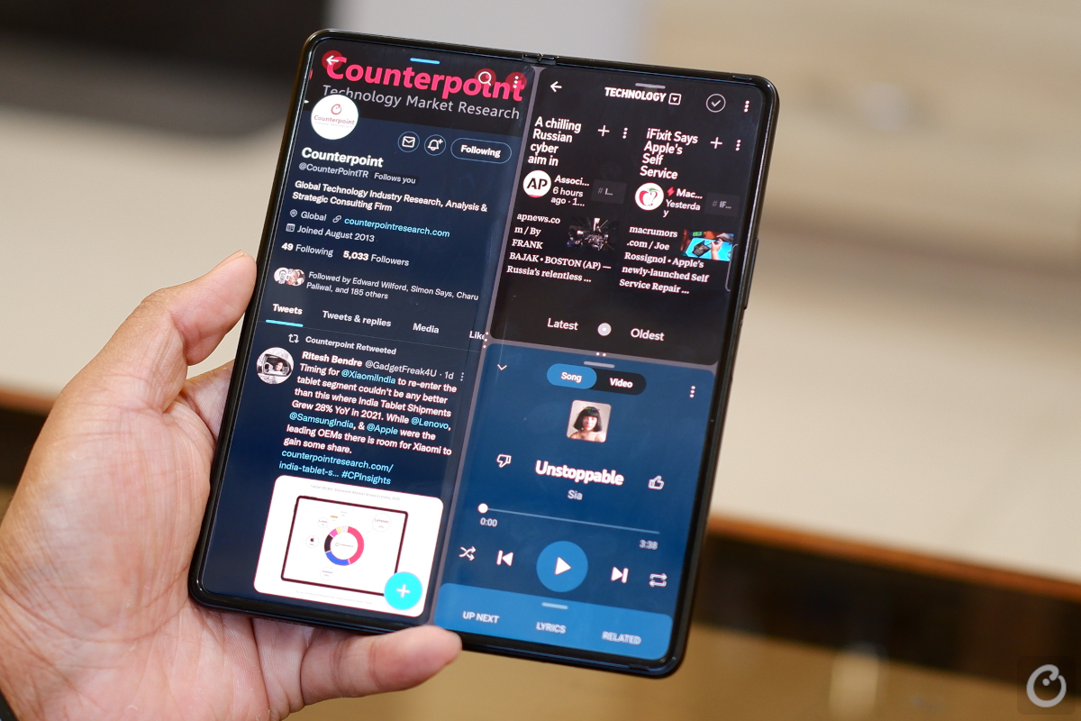 counterpoint samsung galaxy z fold 3 review multi tasking