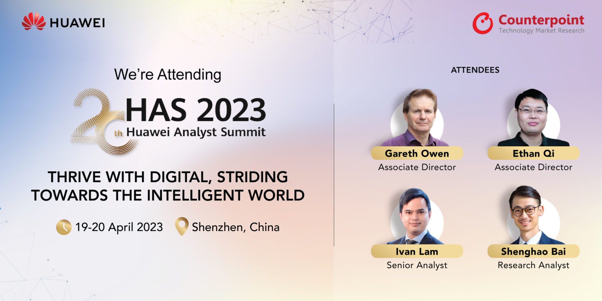 Meet Counterpoint at Huawei Global Analyst Summit 2023