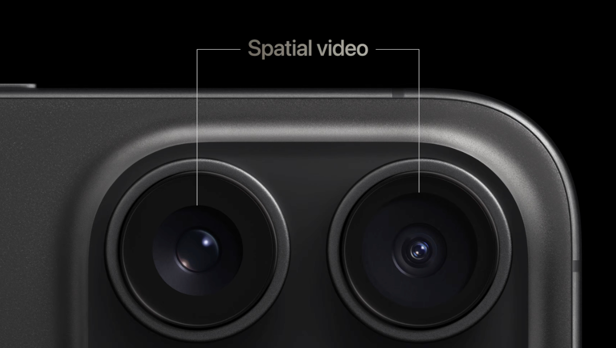 An image of Apple iPhone 15 Pro showing its ability to record spatial videos.
